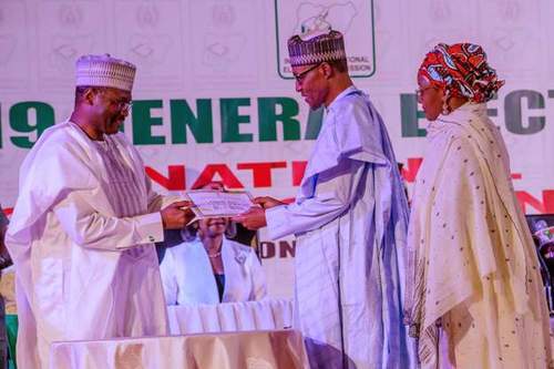Buhari Collecting the Certificate of re-election