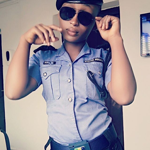 Pretty female police officer who got eve